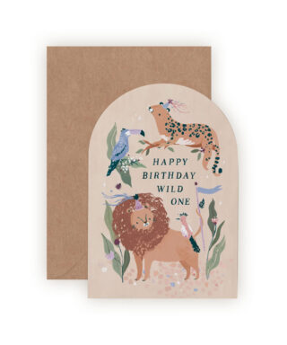 Kartīte Wild One Birthday, Animals Card