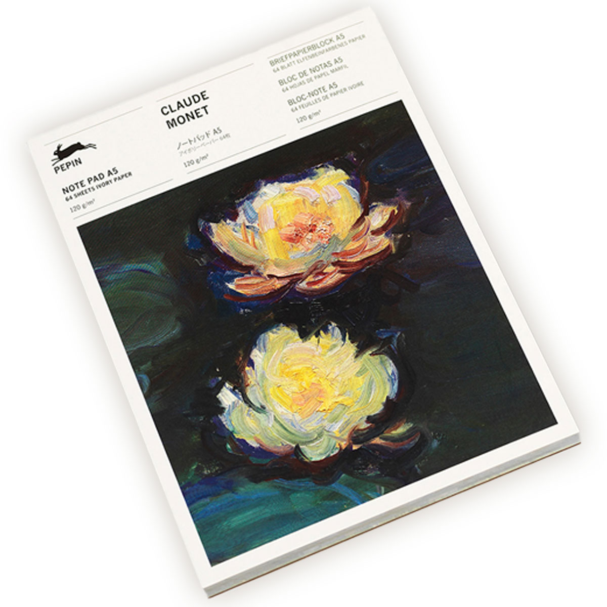 Vestulu-lapu-bloks-Claude-Monet,-A5,-The-Pepin-press