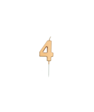 Cipara svece kūkai Number 4 Gold, 5 cm