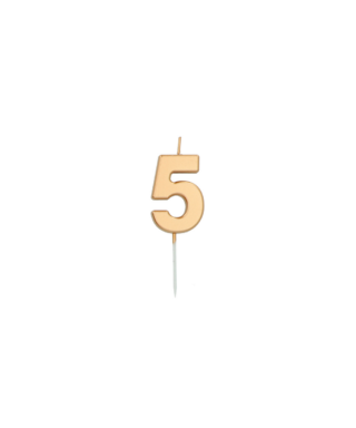 Cipara svece kūkai Number 5 Gold, 5 cm