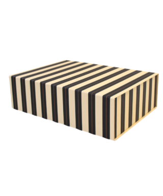 Dāvanu kaste Magnet, Stripe, Black Beige, 35 cm x 25 cm x 10 cm
