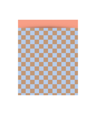 Papīra tūta Big Check Taupe/Blue - Salmon, 27 cm x 34 cm