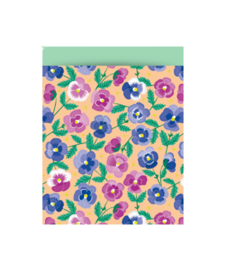 Papīra tūta Pansy Flowers - Mint, 27 cm x 34 cm