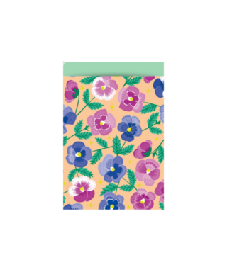 Papīra tūta Pansy Flowers - Mint, 17 cm x 25 cm