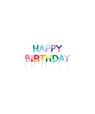 Sveces kūkai Happy Birthday, Stripetastic, 24 gab