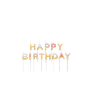 Sveces kūkai Happy Birthday, Pale Pastels