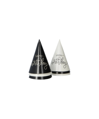 Ballīšu cepures Mini Party Hats, Creme noir, 6 gab