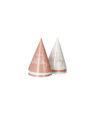 Ballīšu cepures Mini Party Hats, Creme rose, 6 gab