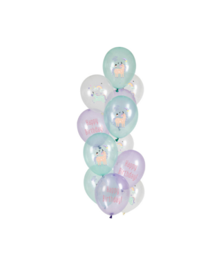 Balonu komplekts Unicorns & Rainbows, 12 gab.