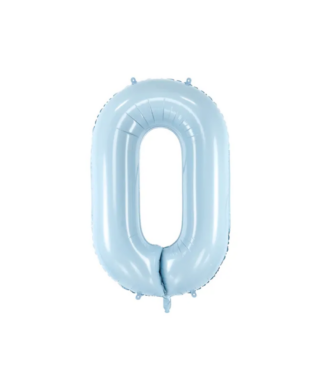 Balons Light Blue Number 0, Foil Balloon