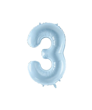 Balons Light Blue Number 3, Foil Balloon