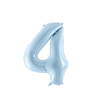 Balons Light Blue Number 4, Foil Balloon
