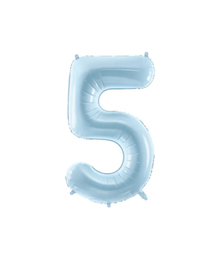 Balons Light Blue Number 5, Foil Balloon