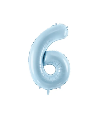 Balons Light Blue Number 6, Foil Balloon