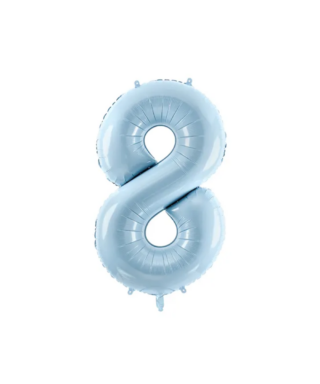Balons Light Blue Number 8, Foil Balloon