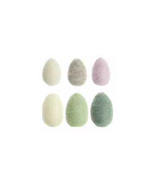 Filca dekori Egg, yellow - green, 6 gab.