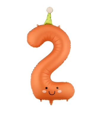 Matēts folijas balons Number 2, hat, 86 cm