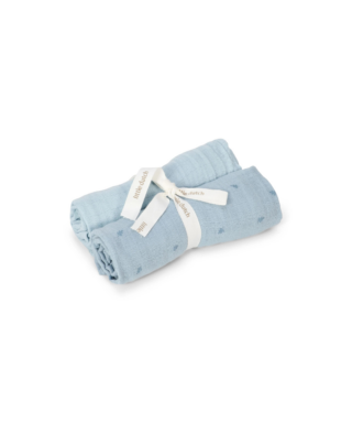 Muslīna autiņi Pure Denim Blue, 2 gab, Little Dutch