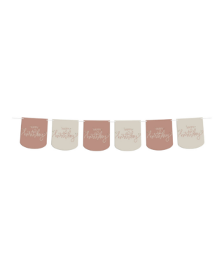 Papīra virtene Happy birthday, Creme rose, 6 m