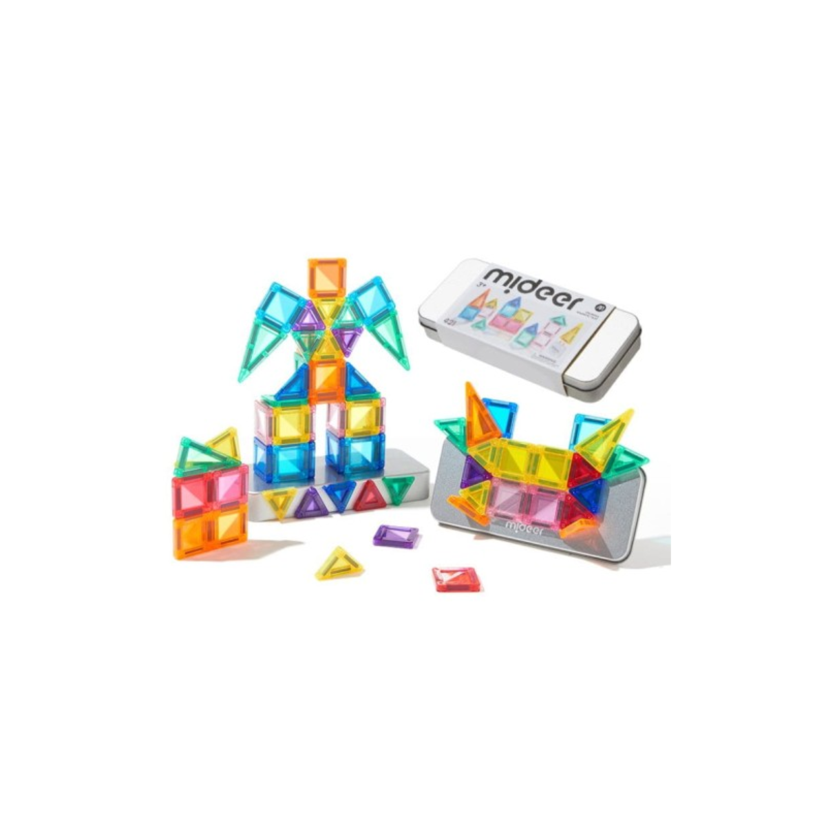 Magnētiskais konstruktors Magnetic tiles, Mini, Mideer-2-Manilla