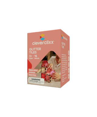 Magnētiskais konstruktors Glitter Tiles Pack Transparent, CleverClixx