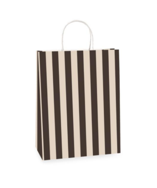 Dāvanu maisiņš Stripe Black/Beige, liels
