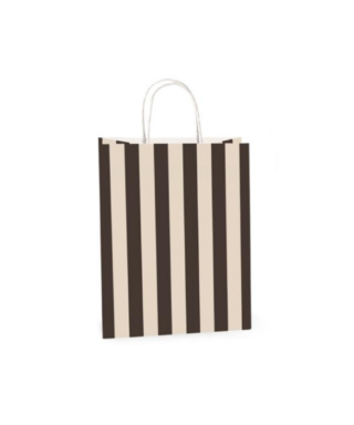 Dāvanu maisiņš Stripe Black/Beige, vidējs