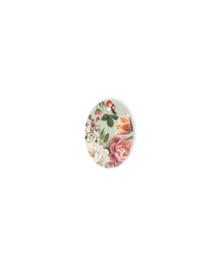 Mini kartīte Oval Tag, Mint bloom, Manilla