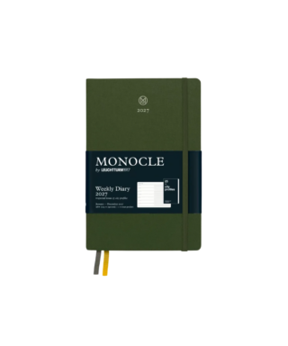 Plānotājs 2027 Weekly Planner & Notebook, Monocle, Paperback, B6+, Olive, Leuchtturm1917