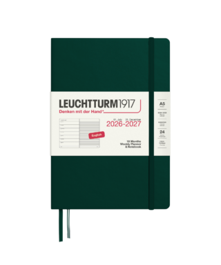 Plānotājs 2026 / 2027, Weekly Pl. & Notebook, 18 months, Forest green, Leuchtturm1917