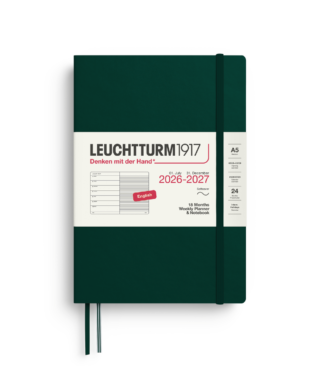 Plānotājs 2026 / 2027, Weekly Pl. & Notebook, Softcover,18 months, Forest green, Leuchtturm1917