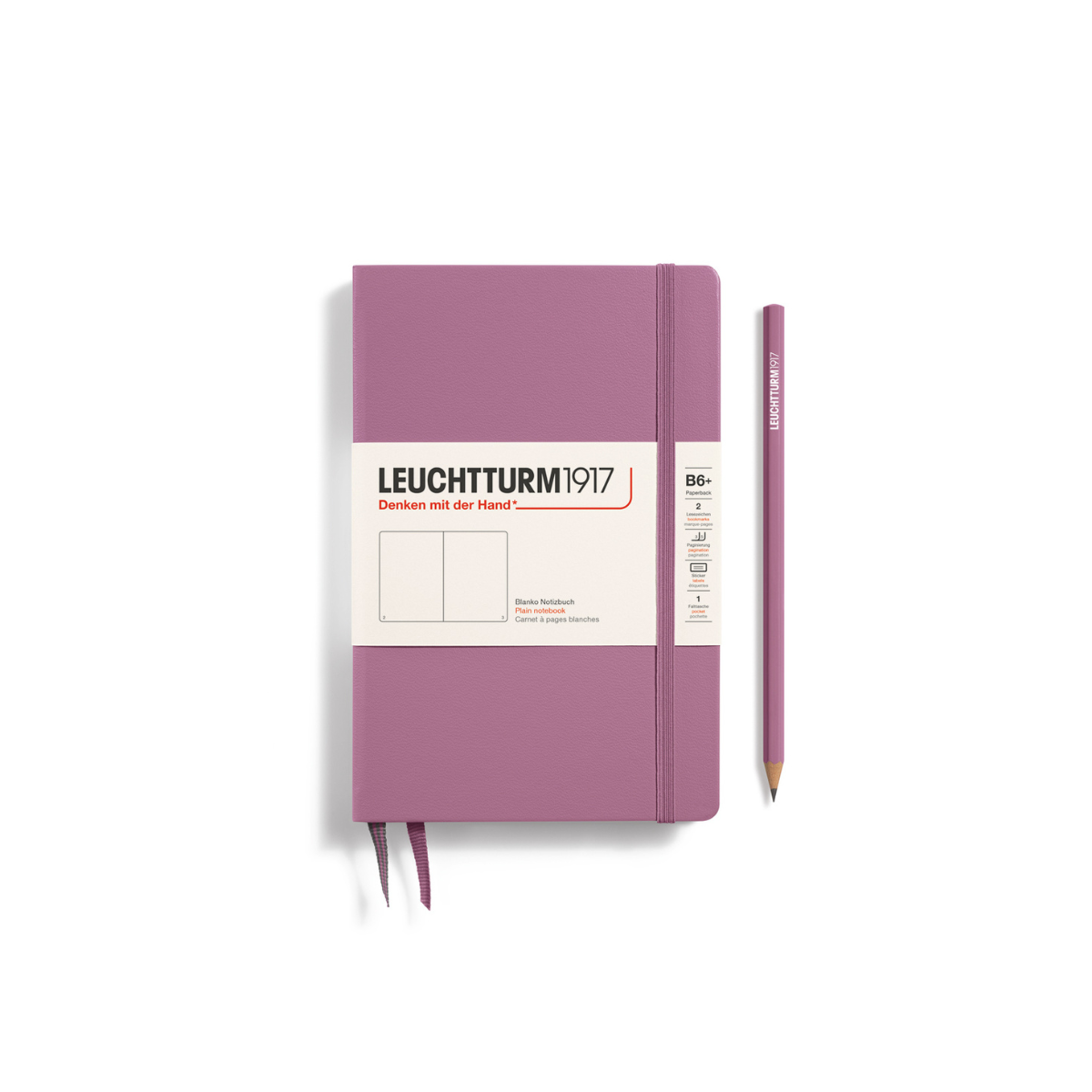 piezimju-gramata-leuchtturm-b6plus-tuksas-lapas-dusty-rose-hardcover