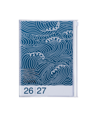 Akadēmiskais plānotājs A5, Patterns, Wave navy, 2026/2027, Weekly Vertical, Marks