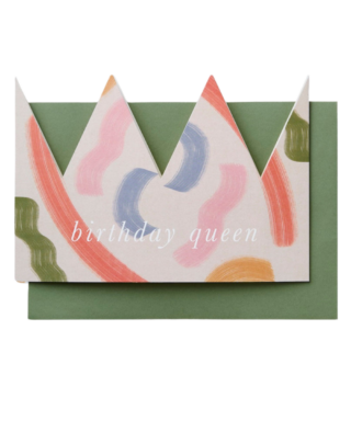 Kartīte Birthday queen, Paper Crown Birthday Card, Katie Leamon