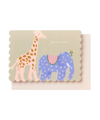 Kartīte Hello Baby Animals Scallop New Baby, Katie Leamon
