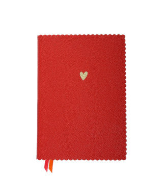 Piezīmju grāmata Heart, Red, Leatherette, punktotas lapas